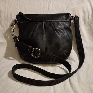 Coach Soho Black Leather Crossbody with Adjustable Web Strap